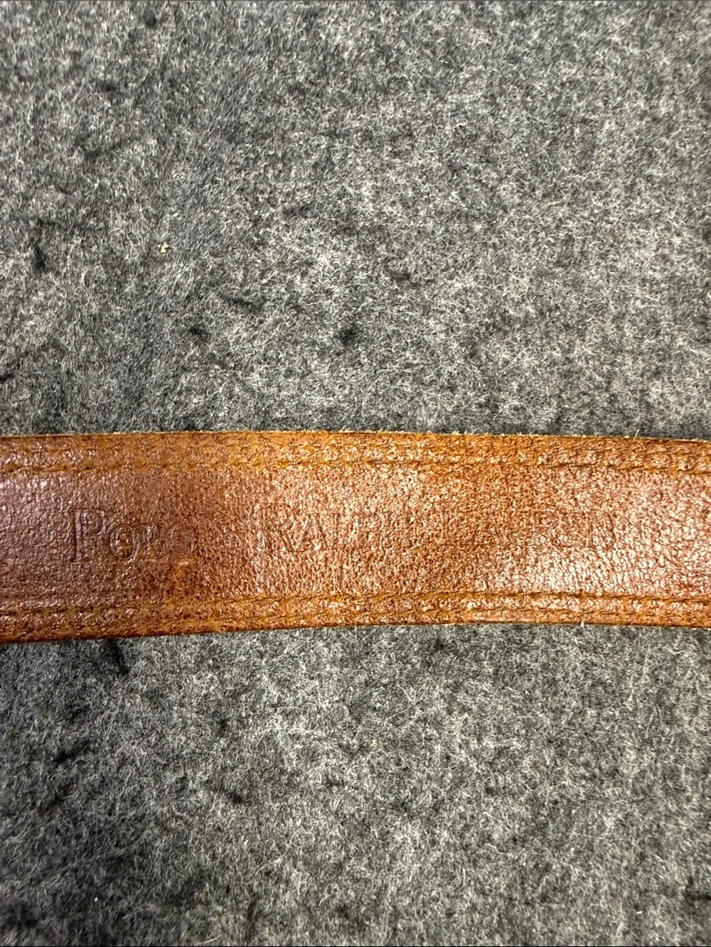 Polo by Ralph Lauren Brown Leather Belt with Brass Buckle